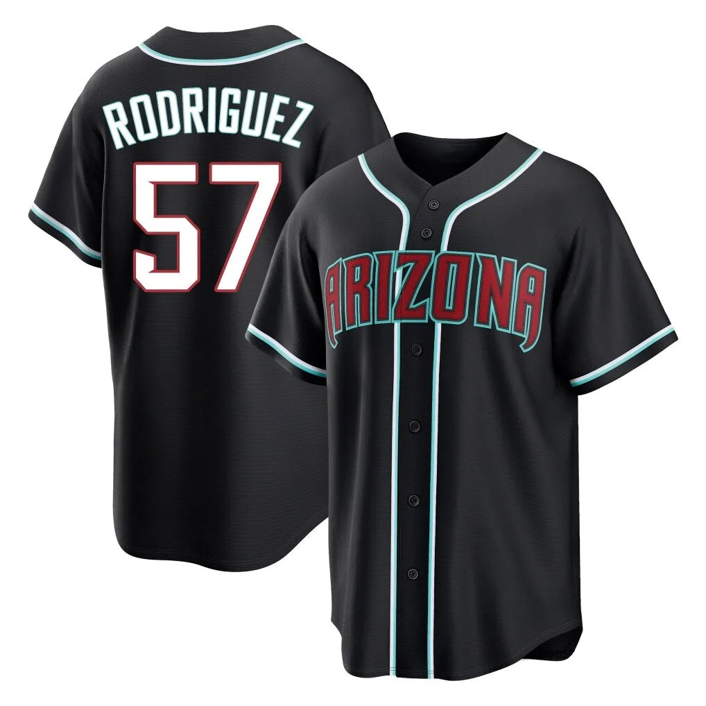 Arizona Diamondbacks #57 Eduardo Rodriguez Player Black HeidiMiller Home Game Stitched Jerseys