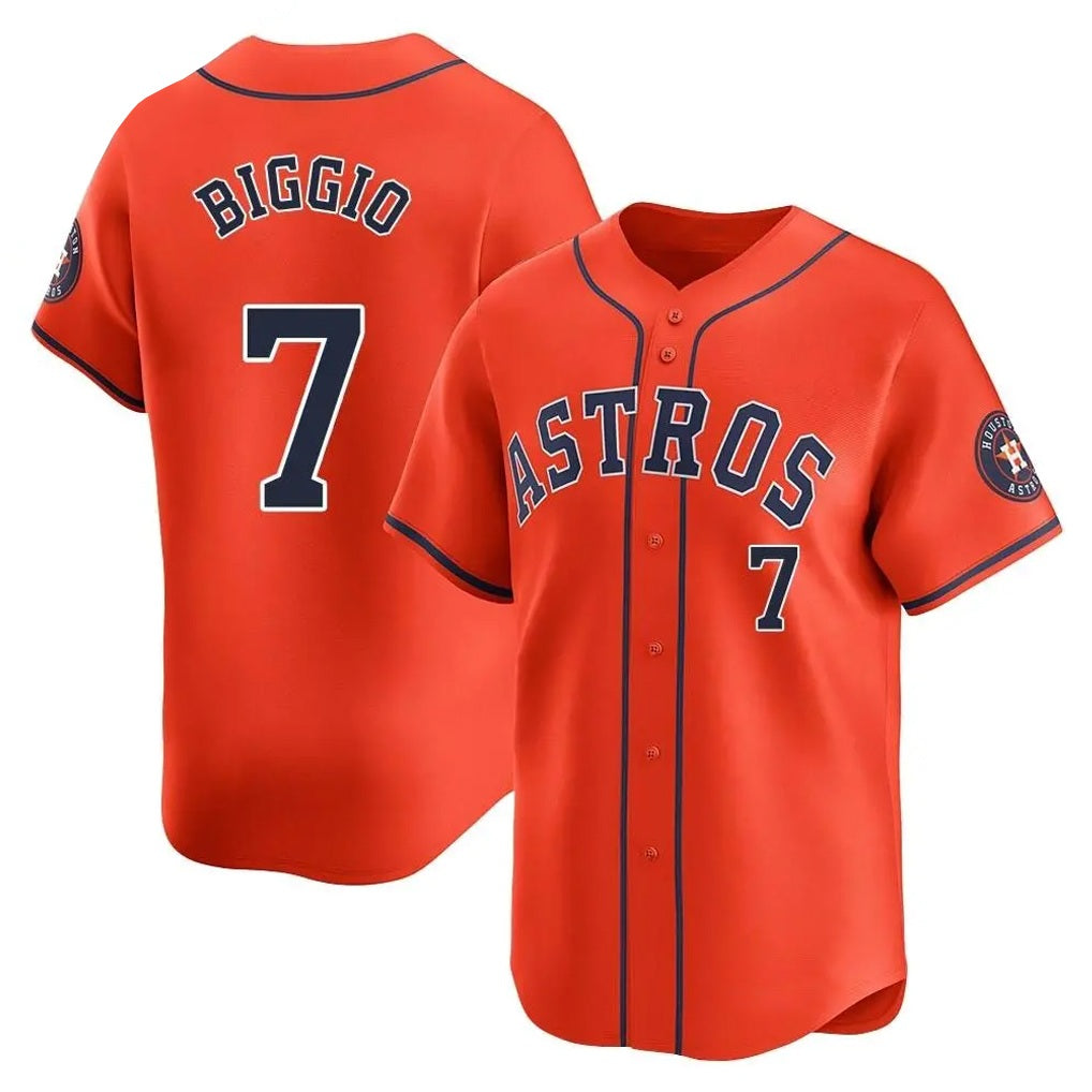 Houston Astros #7 Craig Biggio Player Orange HeidiMiller Home Limited Stitched Jerseys