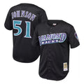 Arizona Diamondbacks #51 Randy Johnson Player Black HeidiMiller Mitchell & Ness Throwback Cooperstown Collection Mesh Limited Stitched Jerseys