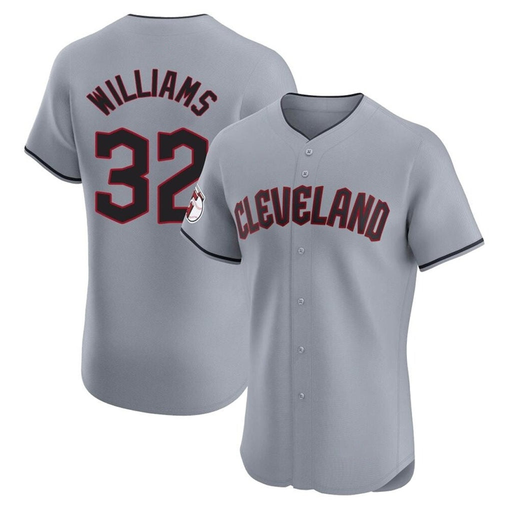 Cleveland Guardians #32 Gavin Williams Player Gray HeidiMiller Road Limited Elite Home Stitched Jerseys