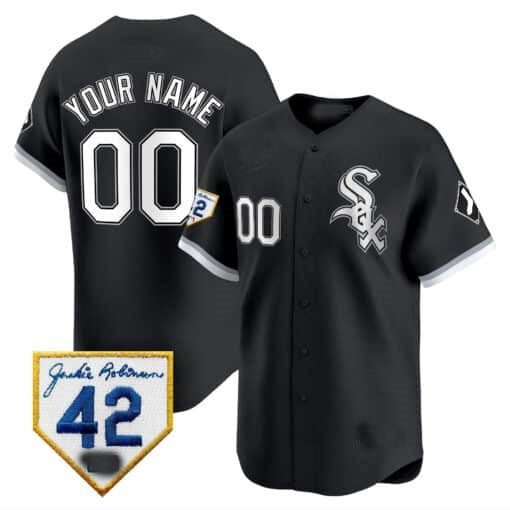 Custom Chicago White Sox 2024 Jackie Robinson Patch Vapor Premier Limited Jersey ¨C Black HeidiMiller