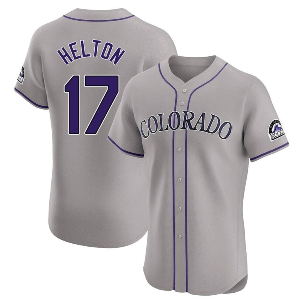 Colorado Rockies #17 Todd Helton Player Gray HeidiMiller Limited Elite Home Stitched Jerseys