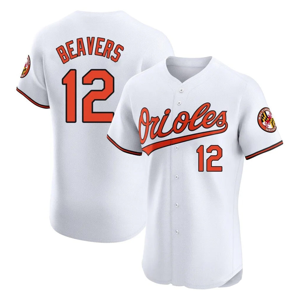Baltimore Orioles #12 Dylan Beavers Player White HeidiMiller Limited Elite Home Game Stitched Jerseys