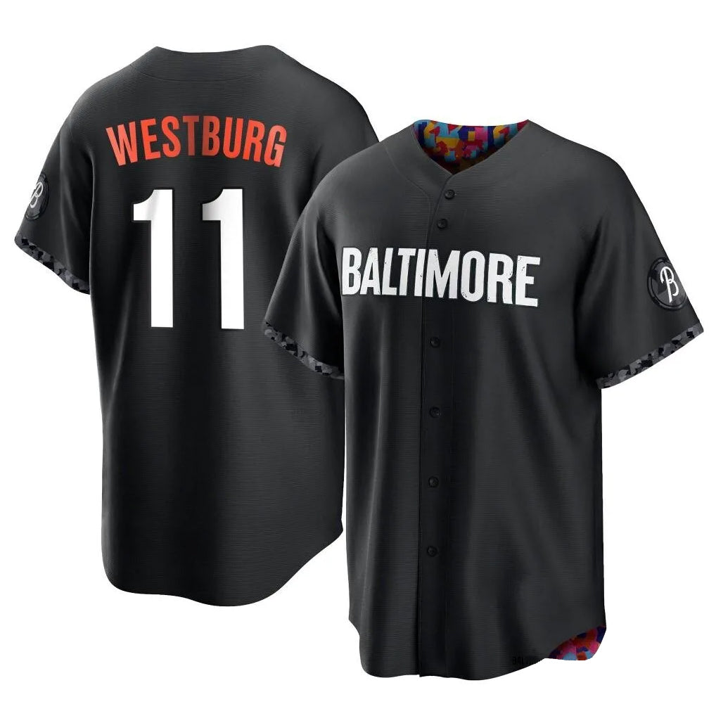 Baltimore Orioles #11 Jordan Westburg Player Black HeidiMiller City Connect Home Game Stitched Jerseys