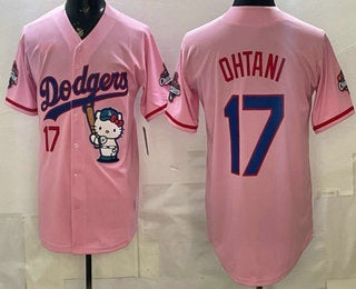 Los Angeles Dodgers #17 Shohei Ohtani Pink HeidiMiller Hello Kitty 2025 World Series Champions Limited Jersey