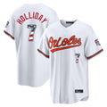 Baltimore Orioles #7 Jackson Holliday Player White HeidiMiller USA 250 Fourth of July Home Game Stitched Jerseys