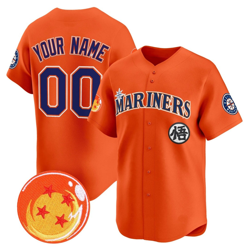 Custom Seattle Mariners x Dragon Ball Orange HeidiMiller Vapor Premier Limited Jersey - All Stitched