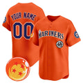 Custom Seattle Mariners x Dragon Ball Orange HeidiMiller Vapor Premier Limited Jersey - All Stitched
