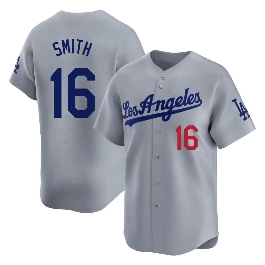 Los Angeles Dodgers #16 Will Smith Player Gray HeidiMiller Limited Home Stitched Jerseys