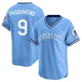 Kansas City Royals #9 Vinnie Pasquantino Player Light Blue HeidiMiller Limited Throwback Cooperstown Collection T-shirt Stitched Jerseys