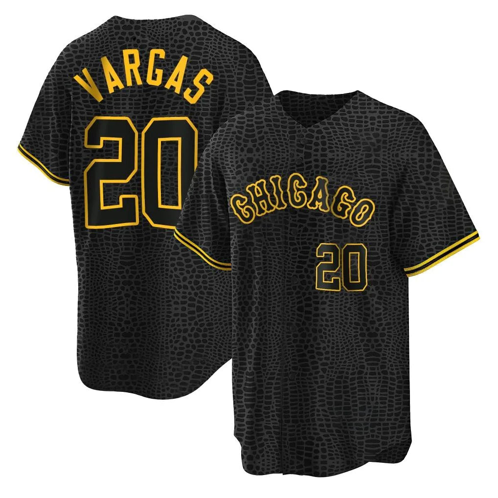 Chicago White Sox #20 Miguel Vargas Player Black HeidiMiller Snake Skin City Home Game Stitched Jerseys