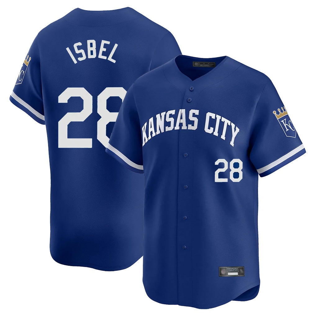Kansas City Royals #28 Kyle Isbel Player Royal HeidiMiller Limited Home Stitched Jerseys