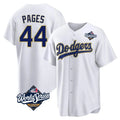 Los Angeles Dodgers #44 Andy Pages Player Gold White HeidiMiller World Series 2026 Collection Stadium Game Stitched Jerseys
