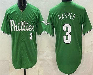 Philadelphia Phillies #3 Bryce Harper Green HeidiMiller Limited Stitched Jersey