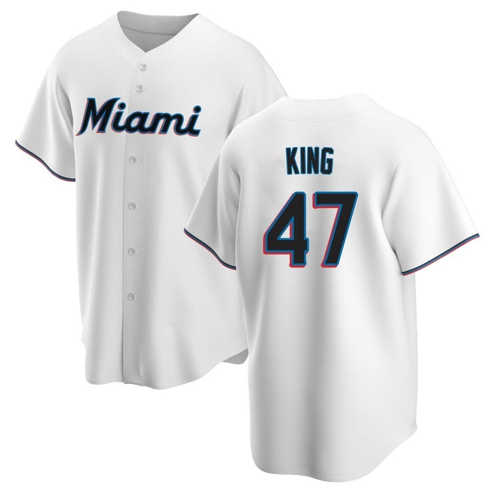 Miami Marlins #47 John King Player White HeidiMiller Home Game Stitched Jerseys