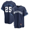 Chicago Cubs #25 Moises Ballesteros Player Navy HeidiMiller City Connect Home Game Stitched Jerseys