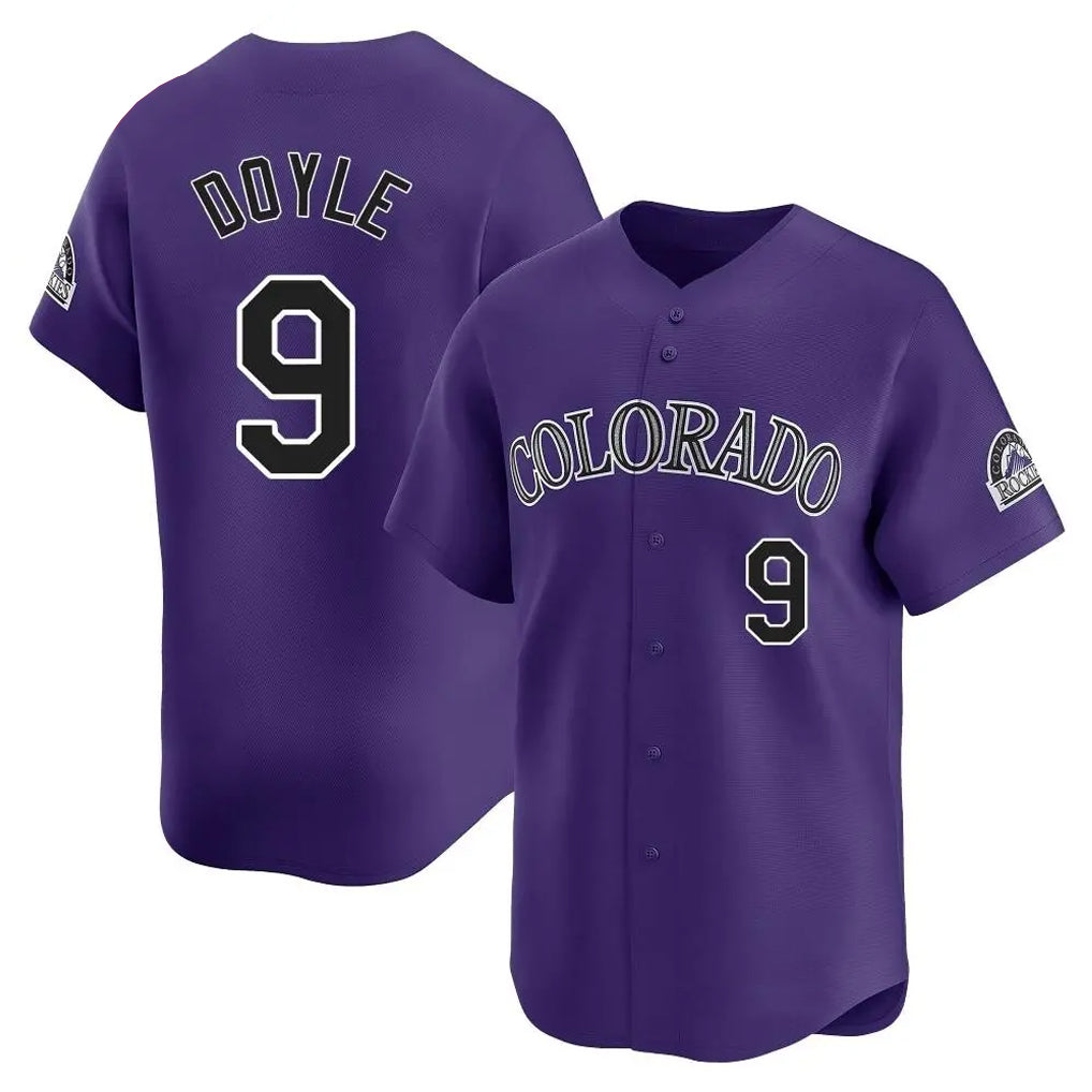 Colorado Rockies #9 Brenton Doyle Player Purple HeidiMiller Limited Home Stitched Jerseys