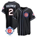 Chicago Cubs #2 Nico Hoerner Player Black HeidiMiller Fashion Out 150th Anniversary Game Stitched Jerseys