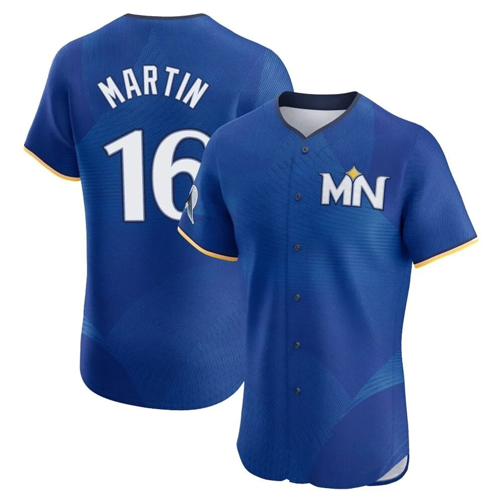 Minnesota Twins #16 Austin Martin Player Royal HeidiMiller City Connect Limited Elite Home Stitched Jerseys