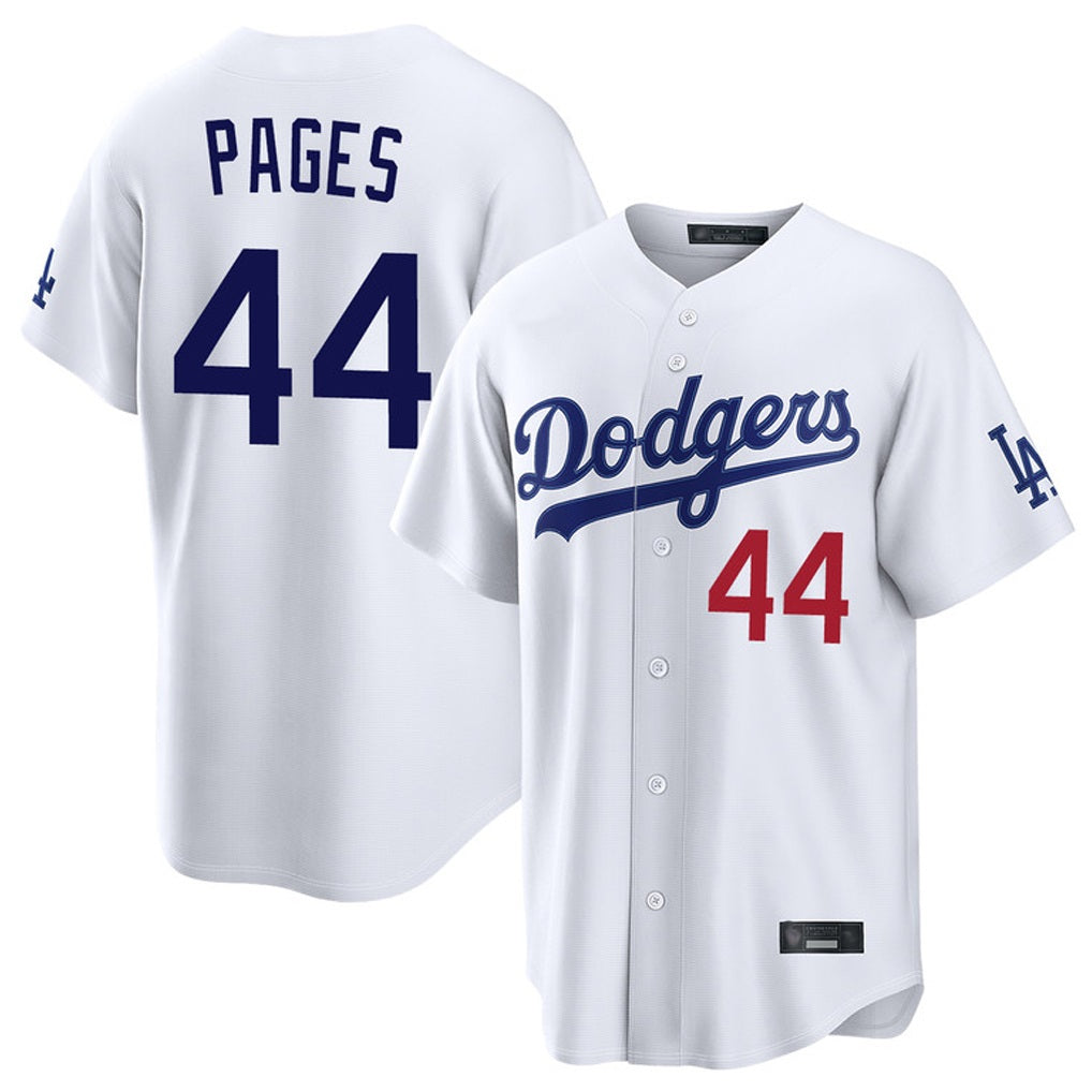 Los Angeles Dodgers #44 Andy Pages Player White HeidiMiller Home Game Stitched Jerseys