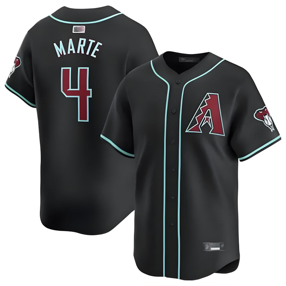 Arizona Diamondbacks #4 Ketel Marte Player Black HeidiMiller Limited Home Game Stitched Jerseys