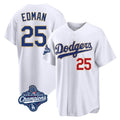 Los Angeles Dodgers #25 Tommy Edman Player Gold White HeidiMiller World Series Meet 2026 Collection Stadium Limited Stitched Jerseys