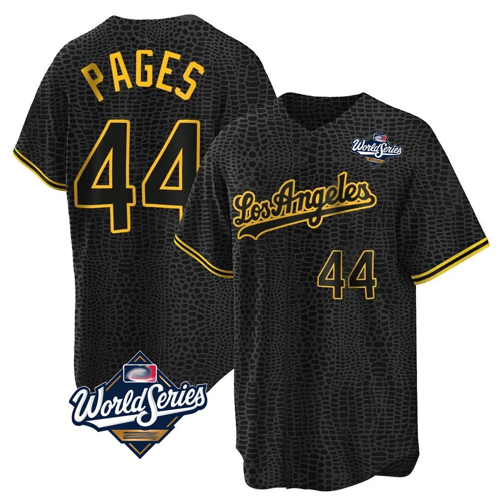 Los Angeles Dodgers #44 Andy Pages Player Black Gold HeidiMiller World Series Limited Home Stitched Jerseys