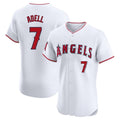 Los Angeles Angels #7 Jo Adell Player White HeidiMiller Limited Elite Stitched Home Jerseys
