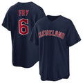 Cleveland Guardians #6 David Fry Player Navy HeidiMiller Game Home Stitched Jerseys