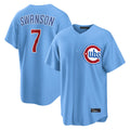 Chicago Cubs #7 Dansby Swanson Player Light Blue HeidiMiller Home Game Stitched Jerseys