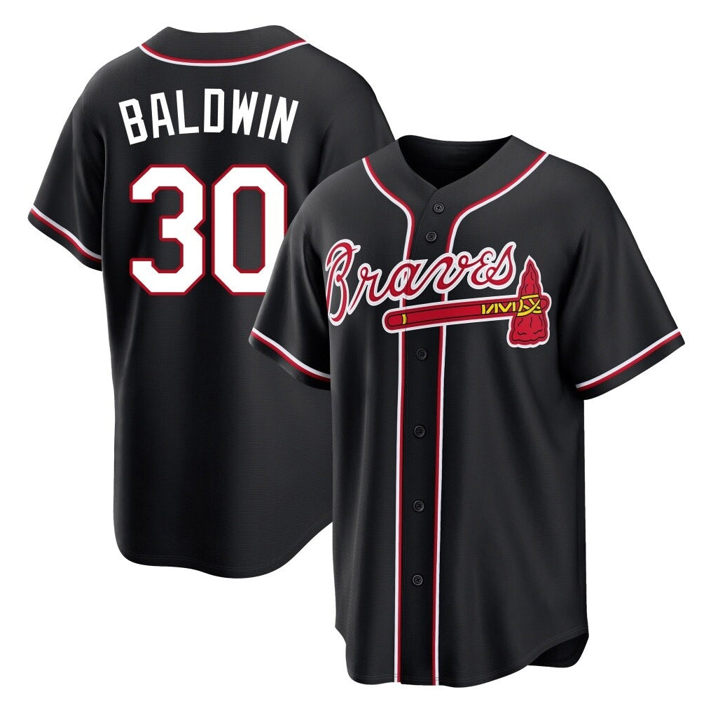 Atlanta Braves #30 Drake Baldwin Player Black HeidiMiller Fashion Out Game Stitched Jerseys