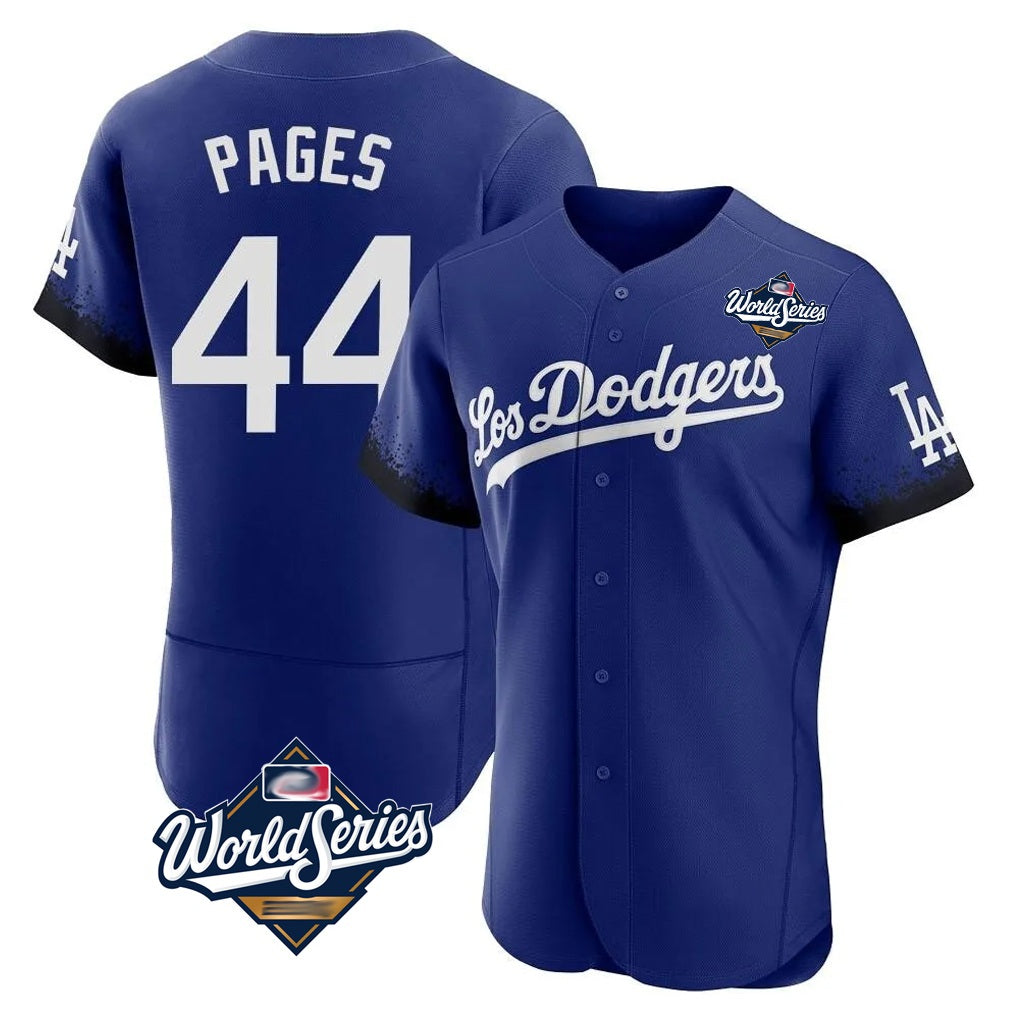 Los Angeles Dodgers #44 Andy Pages Player Royal HeidiMiller World Series City Connect Elite Home Stitched Jerseys