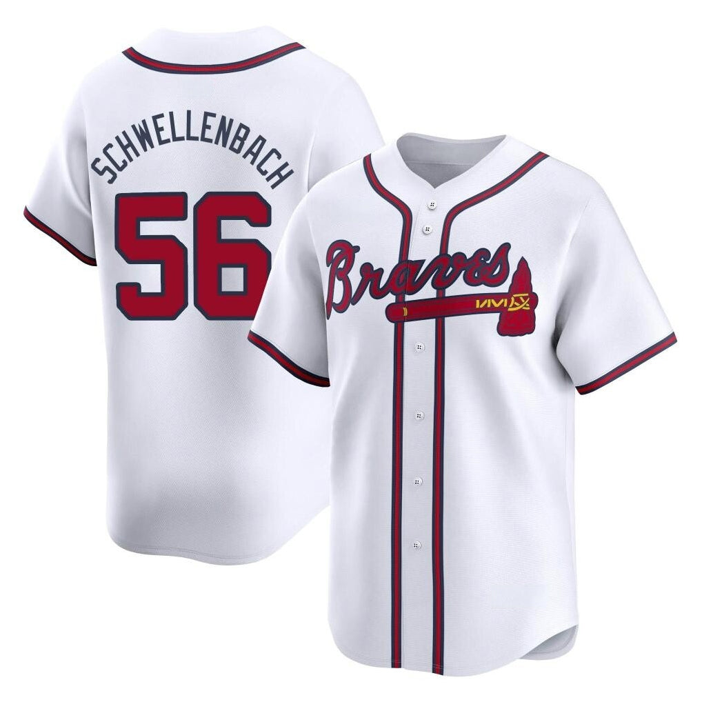 Atlanta Braves #56 Spencer Schwellenbach Player White HeidiMiller Limited Home Game Stitched Jerseys