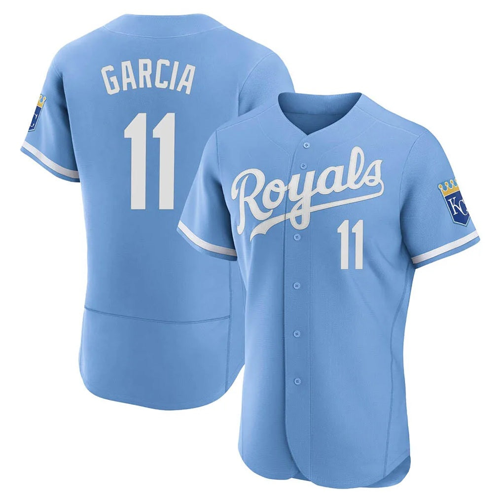 Kansas City Royals #11 Maikel Garcia Player Light Blue HeidiMiller Alt Limited Elite Home Stitched Jerseys