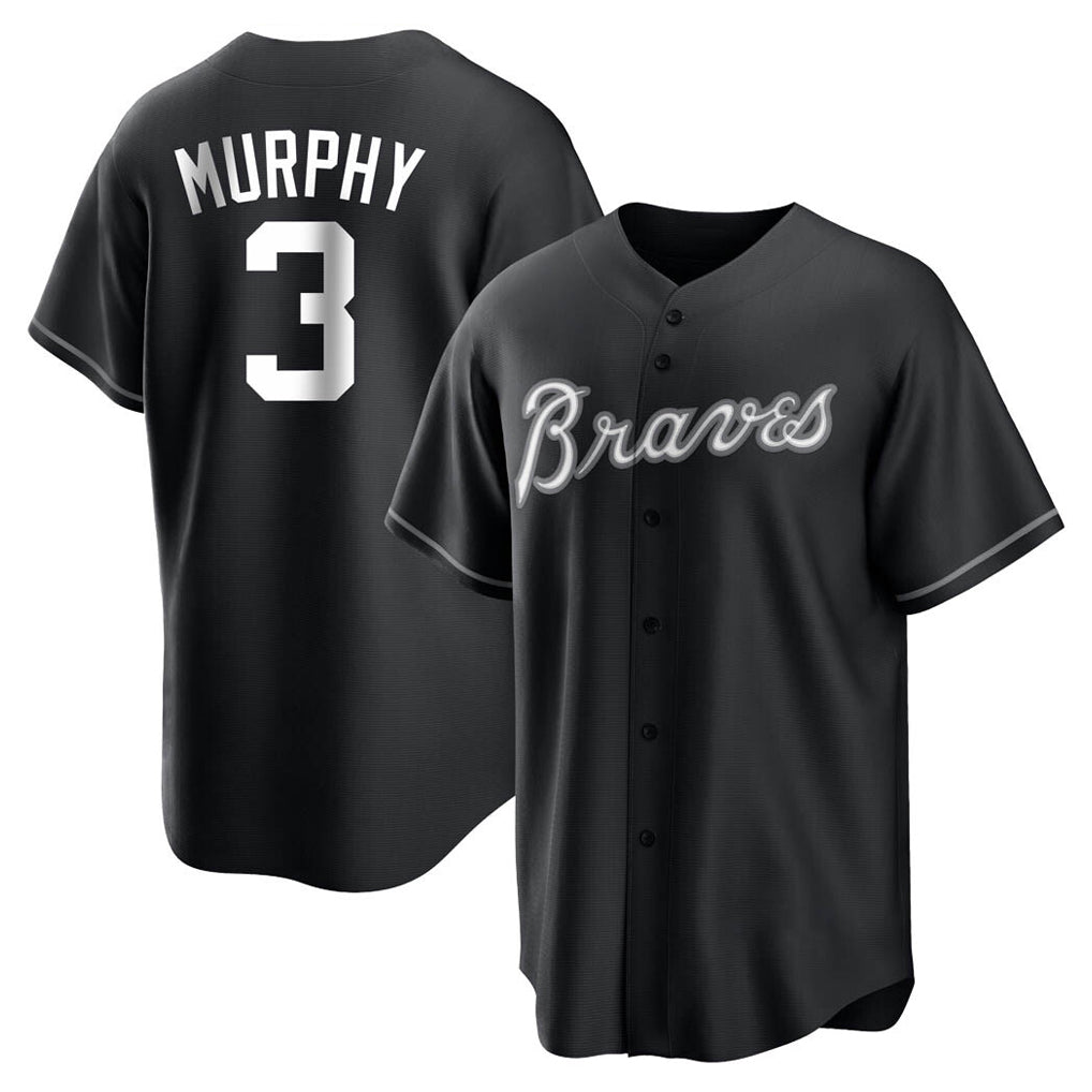 Atlanta Braves #3 Dale Murphy Player Black HeidiMiller Home Game Stitched Jerseys