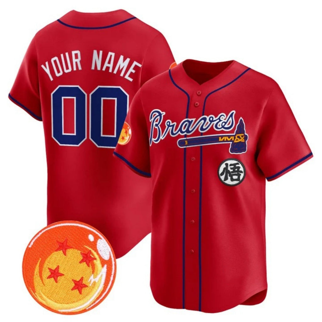 Custom Atlanta Braves x Dragon Ball Red HeidiMiller Vapor Premier Limited Jersey - All Stitched
