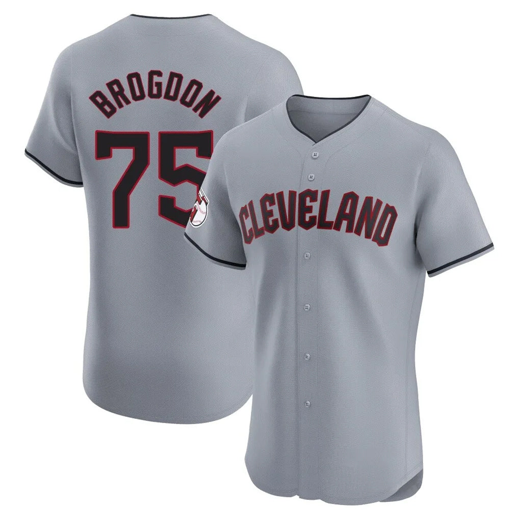 Cleveland Guardians #75 Connor Brogdon Player Gray HeidiMiller Road Limited Elite Home Stitched Jerseys