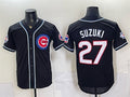 Chicago Cubs #27 Seiya Suzuki 150th Anniversary Black HeidiMiller Out Style Vapor Premier Limited Stitched Jersey