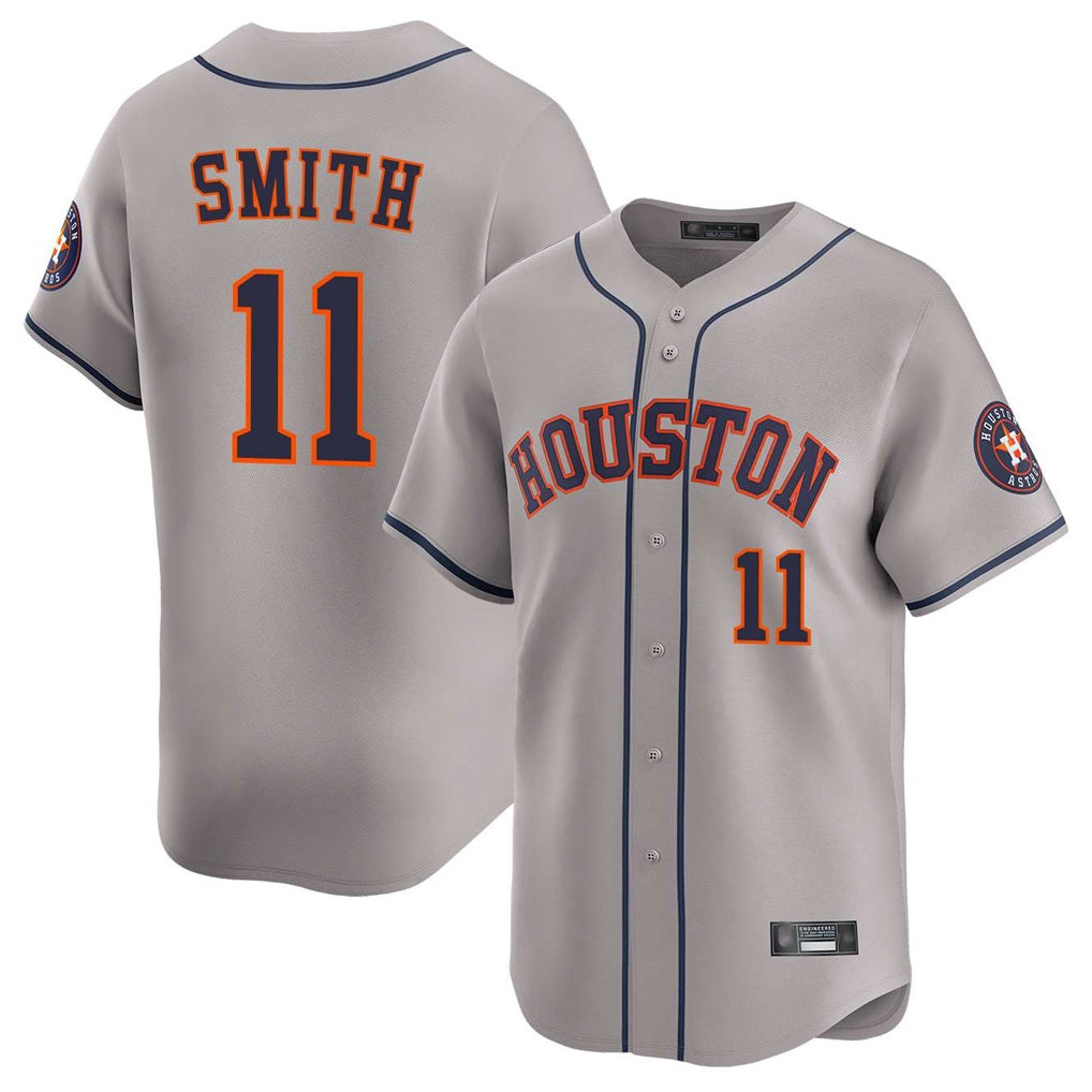 Houston Astros #11 Cam Smith Player Gray HeidiMiller Home Limited Stitched Jerseys