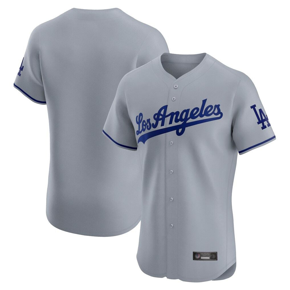 Los Angeles Dodgers Blank Player Gray HeidiMiller Limited Elite Home Stitched Jerseys