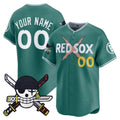 Custom Boston Red Sox x One Piece Green HeidiMiller Zoro Patch Vapor Premier Limited Jersey - Stitched