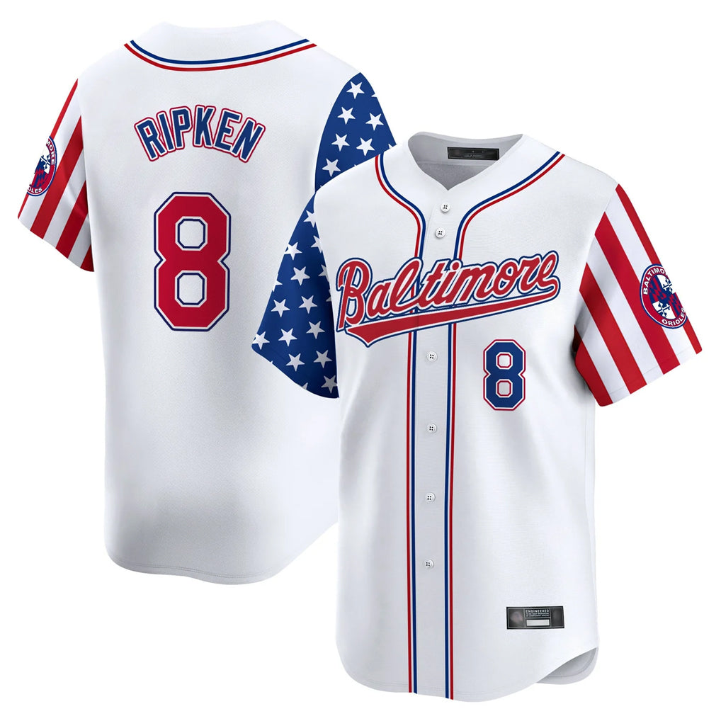 Baltimore Orioles #8 Cal Ripken Player White HeidiMiller Independence Day Vapor Premier Limited Home Game Stitched Jerseys