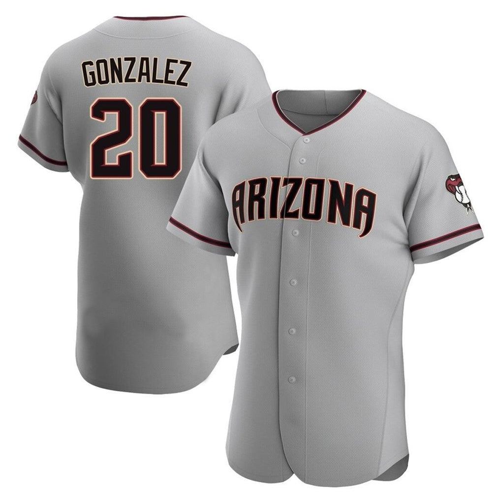 Arizona Diamondbacks #20 Luis Gonzalez Player Gray HeidiMiller Road Limited Elite Home Game Stitched Jerseys