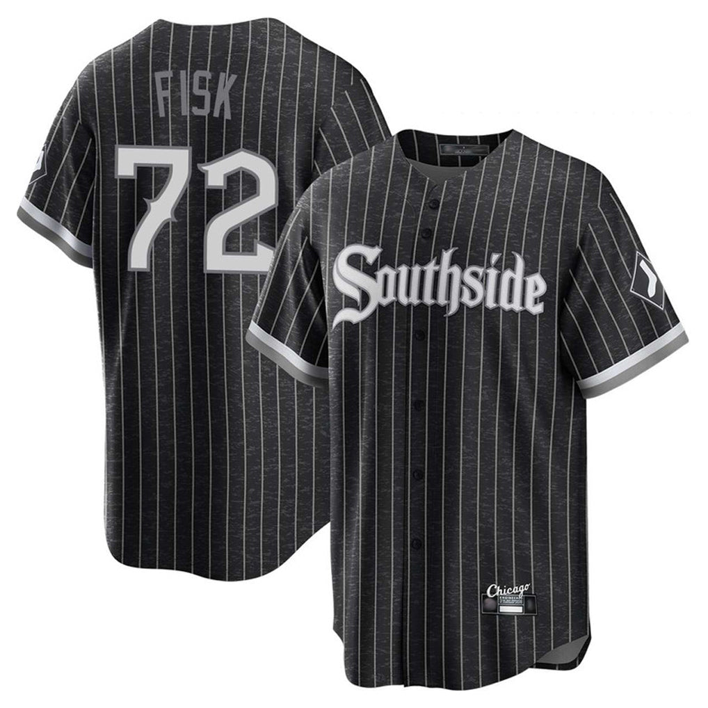 Chicago White Sox #72 Carlton Fisk Player Black HeidiMiller City Connect Home Game Stitched Jerseys
