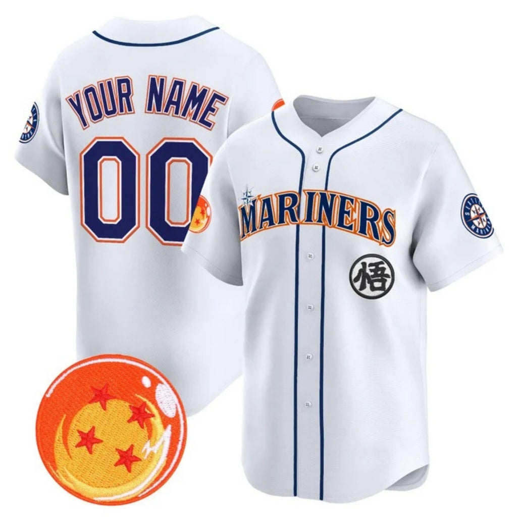 Custom Seattle Mariners x Dragon Ball White HeidiMiller Vapor Premier Limited Jersey - All Stitched