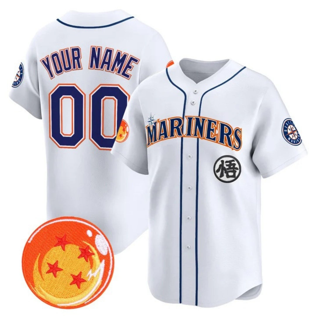 Custom Seattle Mariners x Dragon Ball White HeidiMiller Vapor Premier Limited Jersey - All Stitched