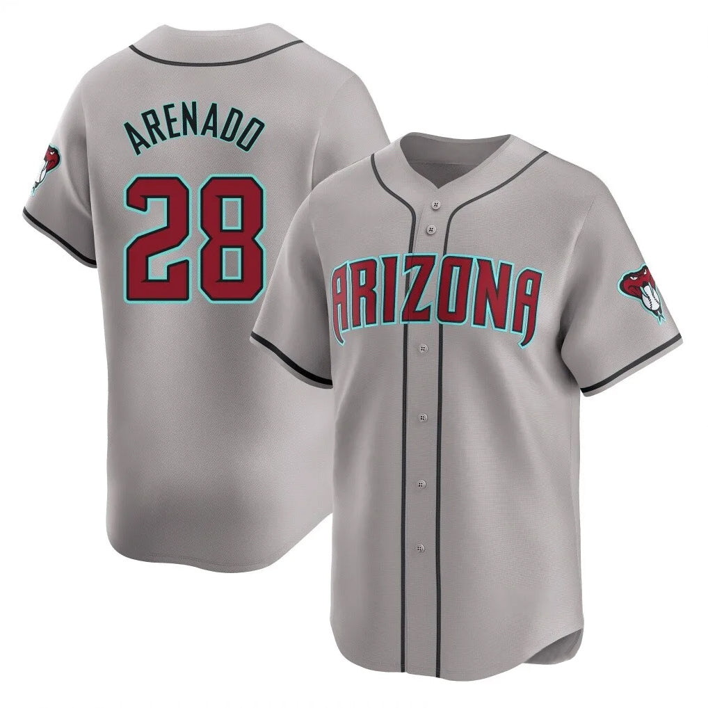 Arizona Diamondbacks #28 Nolan Arenado Player Gray HeidiMiller Road Limited Home Game Stitched Jerseys