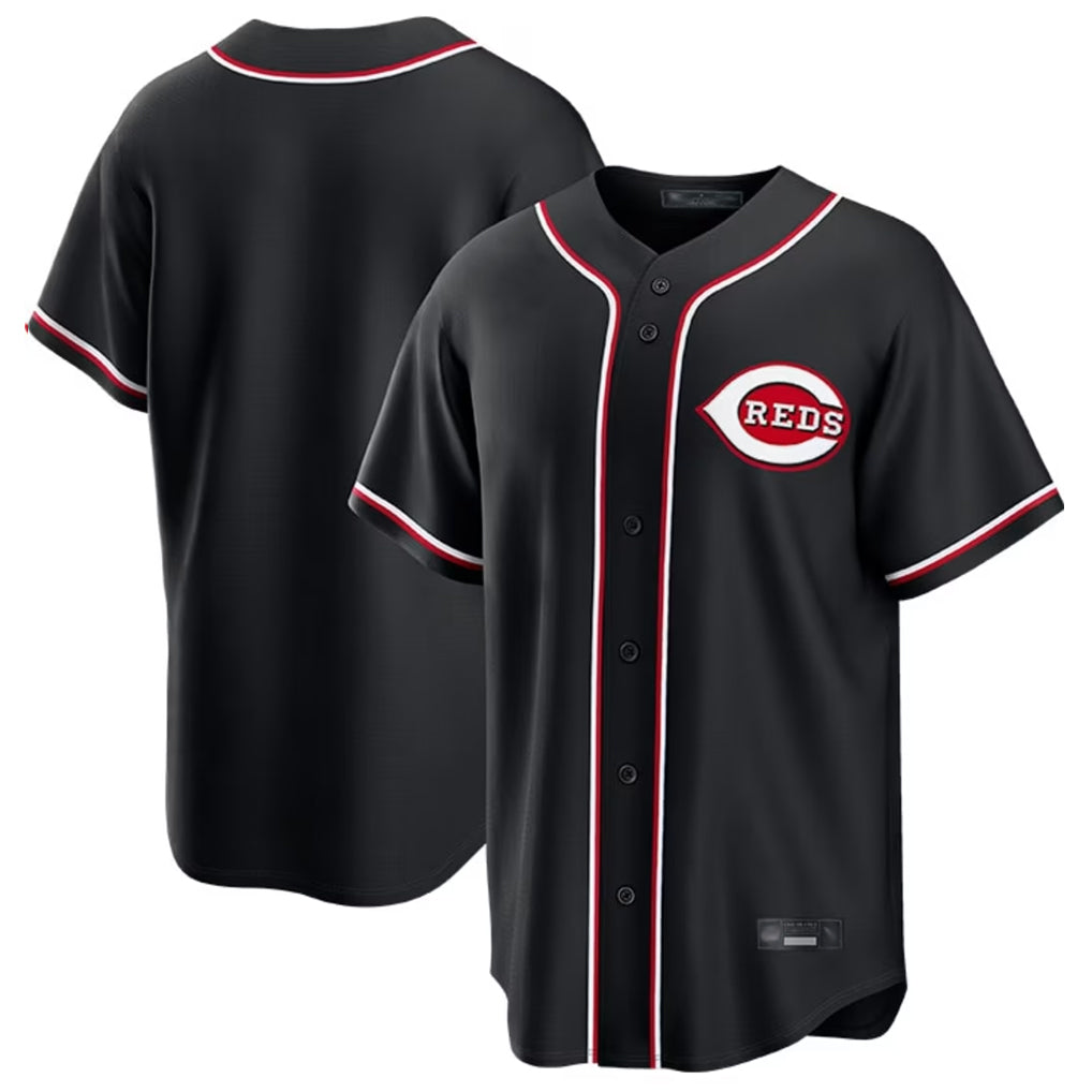 Cincinnati Reds Blank Player Black HeidiMiller Fashion Out Home Game Stitched Jerseys