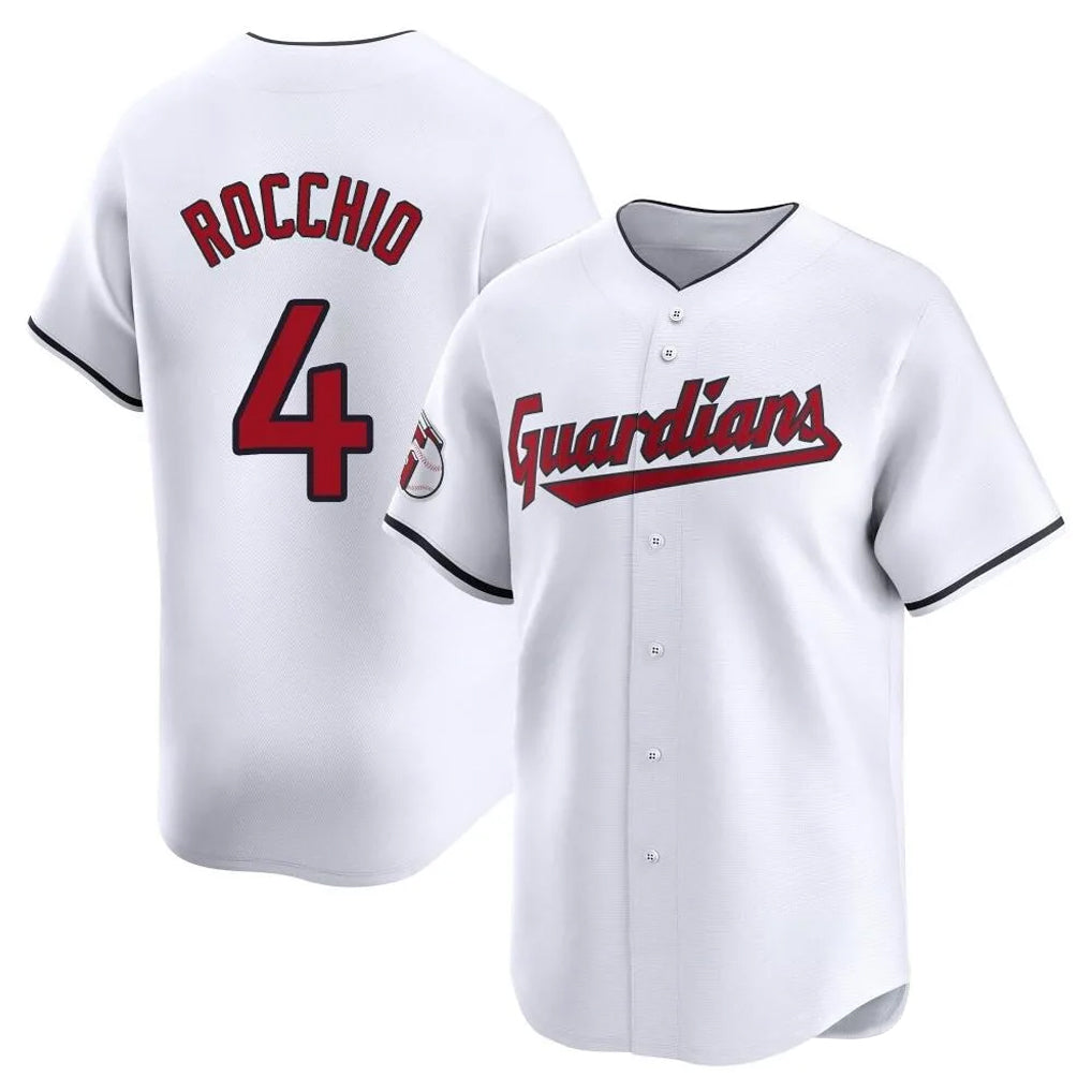 Cleveland Guardians #4 Brayan Rocchio Player White HeidiMiller Limited Home Stitched Jerseys