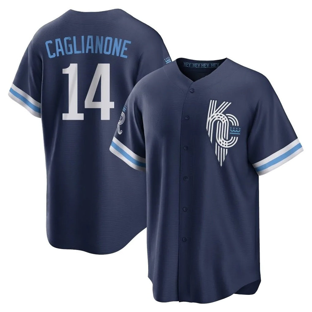 Kansas City Royals #14 Jac Caglianone Player Navy HeidiMiller City Connect Home Game Stitched Jerseys